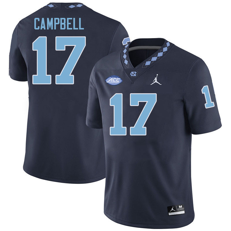 #17 Amare Campbell North Carolina Tar Heels Jerseys,Apparels,Uniforms Stitched-Navy